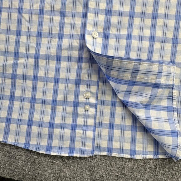 Izod Shirts Mens Large Regular Fit Button-Up ‎ Set Of 2 Blue Paid Tartan Preppy - Picture 9 of 16